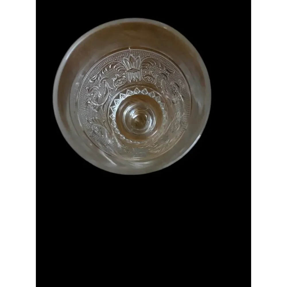 Duncan & Miller Sandwich Glass Stemmed Water Goblet Vintage Collectible
